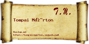 Tompai Márton névjegykártya